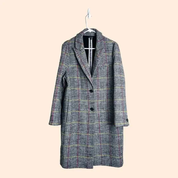 Topshop top checked coat